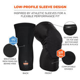 Proflex 525 Lightweight Padded Knee Sleeves, Slip-on, Small/medium, Black, Pair, Ships In 1-3 Business Days