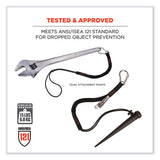 Squids 3105 Tool Lanyard W/aluminum Carabiner+cinch-loop, 15 Lb Max Work Cap, 32" To 48", Black, Ships In 1-3 Business Days