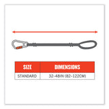 Squids 3105 Tool Lanyard W/aluminum Carabiner+cinch-loop, 15 Lb Max Work Cap, 32" To 48", Black, Ships In 1-3 Business Days