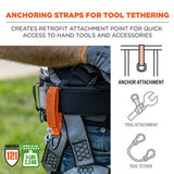 Squids 3172 Anchor Strap Hook/loop Closure For Tool Tethering, 5 Lb Max, 5" Long, Orange, 2/pack, Ships In 1-3 Bus Days