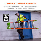 Arsenal 5300 Ladder Shoulder Lifting Strap/carrying Handle, Supports 100 Lb, 2 X 9 X 11, Black/silver, Ships In 1-3 Bus Days