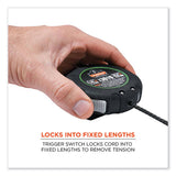 Squids 3010 Retractable Lanyard W/locking Carabiner+belt Clip, 5 Lb Max Work Capacity, 48", Black, Ships In 1-3 Business Days