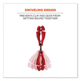 Squids 3420 Dual Clip Swivel Glove Clip Holder, 1 X 0.6 X 5.5, Acetal Copolymer, Red,100/pack, Ships In 1-3 Business Days