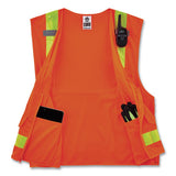 Glowear 8250zhg Class 2 Hi-gloss Surveyors Zipper Vest, Polyester, Large/x-large, Orange, Ships In 1-3 Business Days