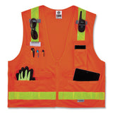 Glowear 8250zhg Class 2 Hi-gloss Surveyors Zipper Vest, Polyester, Large/x-large, Orange, Ships In 1-3 Business Days