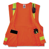 Glowear 8250zhg Class 2 Hi-gloss Surveyors Zipper Vest, Polyester, 4x-large/5x-large, Orange, Ships In 1-3 Business Days