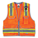 Glowear 8254hdz Class 2 Heavy-duty Surveyors Zipper Vest, Polyester, 2x-large/3x-large, Orange, Ships In 1-3 Business Days
