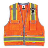 Glowear 8254hdz Class 2 Heavy-duty Surveyors Zipper Vest, Polyester, 4x-large/5x-large, Orange, Ships In 1-3 Business Days