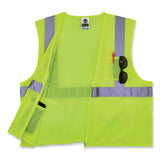 Glowear 8256z Class 2 Self-extinguishing Zipper Vest, Polyester, 4x-large/5x-large, Lime, Ships In 1-3 Business Days