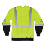 Glowear 8372 Zipup Hivis Class 3 Zip Hood Sweatshirt W/ Black Bottom, Polar Fleece, Lime, Medium, Ships In 1-3 Business Days