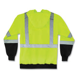 Glowear 8372 Zipup Hivis Class 3 Zip Hood Sweatshirt W/ Black Bottom, Polar Fleece, Lime, Medium, Ships In 1-3 Business Days