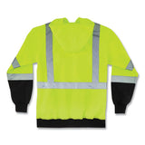 Glowear 8372 Zipup Hivis Class 3 Zip Hood Sweatshirt W/ Black Bottom, Polar Fleece, Lime, Medium, Ships In 1-3 Business Days