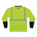 Glowear 8281bk Class 2 Long Sleeve Shirt With Black Bottom, Polyester, 4x-large, Lime, Ships In 1-3 Business Days