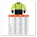 Glowear 8291bk Type R Class 2 Black Front Long Sleeve T-shirt, Polyester, Medium, Lime, Ships In 1-3 Business Days