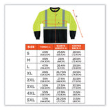 Glowear 8291bk Type R Class 2 Black Front Long Sleeve T-shirt, Polyester, X-large, Lime, Ships In 1-3 Business Days