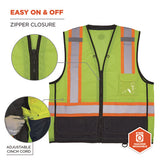 Glowear 8251hdz Class 2 Two-tone Hi-vis Safety Vest, 2x-large To 3x-large, Lime, Ships In 1-3 Business Days