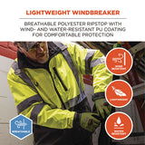 Glowear 8351 Class 3 Hi-vis Windbreaker Water-resistant Jacket, Medium, Orange, Ships In 1-3 Business Days