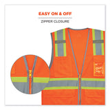 Glowear 8246z Class 2 Two-tone Mesh Reflective Binding Zipper Vest, Polyester, Small/med, Orange, Ships In 1-3 Business Days