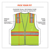 Glowear 8246z Class 2 Two-tone Mesh Reflective Binding Zipper Vest, Polyester, 4x-large/5xl, Lime, Ships In 1-3 Business Days