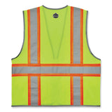Glowear 8246z Class 2 Two-tone Mesh Reflective Binding Zipper Vest, Polyester, 4x-large/5xl, Lime, Ships In 1-3 Business Days
