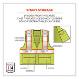Glowear 8231tv Class 2 Hi-vis Tool Tethering Safety Vest, Polyester, Large/x-large, Lime, Ships In 1-3 Business Days
