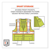 Glowear 8231tv Class 2 Hi-vis Tool Tethering Safety Vest, Polyester, 2x-large/3x-large, Lime, Ships In 1-3 Business Days