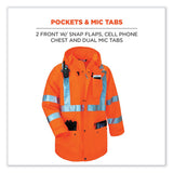 Glowear 8365 Class 3 Hi-vis Rain Jacket, Polyester, 2x-large, Orange, Ships In 1-3 Business Days