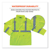 Glowear 8365 Class 3 Hi-vis Rain Jacket, Polyester, Medium, Lime, Ships In 1-3 Business Days