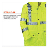 Glowear 8365 Class 3 Hi-vis Rain Jacket, Polyester, Medium, Lime, Ships In 1-3 Business Days