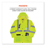Glowear 8366 Class 3 Lightweight Hi-vis Rain Jacket, Polyester, X-large, Lime, Ships In 1-3 Business Days