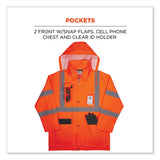Glowear 8366 Class 3 Lightweight Hi-vis Rain Jacket, Polyester, Large, Orange, Ships In 1-3 Business Days