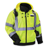 Glowear 8379 Class 3 Hi-vis Fleece Lined Bomber Jacket, Lime, Large, Ships In 1-3 Business Days
