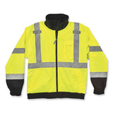 Glowear 8379 Class 3 Hi-vis Fleece Lined Bomber Jacket, Lime, Large, Ships In 1-3 Business Days