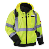 Glowear 8379 Class 3 Hi-vis Fleece Lined Bomber Jacket, Lime, 2x-large, Ships In 1-3 Business Days