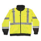 Glowear 8379 Class 3 Hi-vis Fleece Lined Bomber Jacket, Lime, 5x-large, Ships In 1-3 Business Days