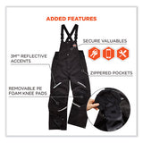 N-ferno 6471 Thermal Bibs With 500d Nylon Shell, 3x-large, Black, Ships In 1-3 Business Days