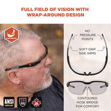 Skullerz Dellenger Anti-scratch/enhanced Anti-fog Safety Glasses W/adj Temples, Black Frame, Poly Lens, Ships In 1-3 Bus Days
