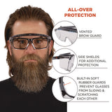 Skullerz Osmin Safety Glasses, Matte Black Polycarbonate Frame, Clear Polycarbonate Lens, Ships In 1-3 Business Days