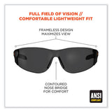 Skullerz Saga Frameless Safety Glasses, Matte Black Nylon Impact Frame, Smoke Polycarbonate Lens, Ships In 1-3 Business Days