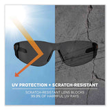 Skullerz Saga Frameless Safety Glasses, Matte Black Nylon Impact Frame, Smoke Polycarbonate Lens, Ships In 1-3 Business Days