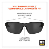 Skullerz Vali Frameless Safety Glasses, Black Nylon Impact Frame, Anti-fog Smoke, Polycarb Lens, Ships In 1-3 Business Days