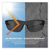 Skullerz Vali Frameless Safety Glasses, Black Nylon Impact Frame, Anti-fog Smoke, Polycarb Lens, Ships In 1-3 Business Days