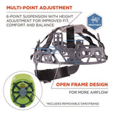 Skullerz 8966 Class C Lightweight Cap-style Hard Hat, Adjustable Venting, 6-pt Rachet Suspension, Lime, Ships In 1-3 Bus Days