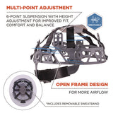 Skullerz 8968 Class C Lightweight Full Brim Hard Hat, Adjustable Venting, 6-pt Rachet Suspension, White,ships In 1-3 Bus Days