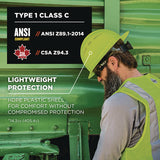 Skullerz 8968 Class C Lightweight Full Brim Hard Hat, Adjustable Venting, 6-pt Rachet Suspension, Lime, Ships In 1-3 Bus Days