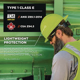 Skullerz 8969 Class E Lightweight Full Brim Hard Hat, 6-point Rachet Suspension, Lime, Ships In 1-3 Business Days