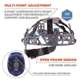 Skullerz 8967 Class E Lightweight Cap-style Hard Hat, 6-point Rachet Suspension, Blue, Ships In 1-3 Business Days