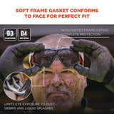 Skullerz Arkyn Anti-scratch And Enhanced Anti-fog Safety Goggles With Elastic Strap, Smoke, Ships In 1-3 Business Days