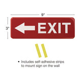 Emergency Exit Indoor/outdoor Wall Sign, 9 X 3, Red Face, White Graphics, 2/pack