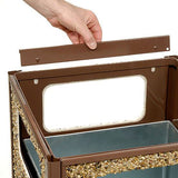 Stone Panel All Weather Trash Receptacle Urn, Open Ashtray Top, 24 Gal, Steel, Brown, Ships In 1-3 Business Days